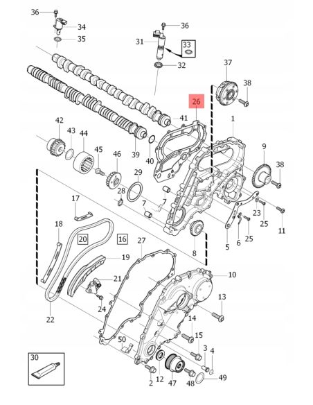 Komplet rozrządu + uszczelniacze + broki S60, S80II, V70III, XC70, XC90 silniki 3.0 T6, 3.2 VOLVO
